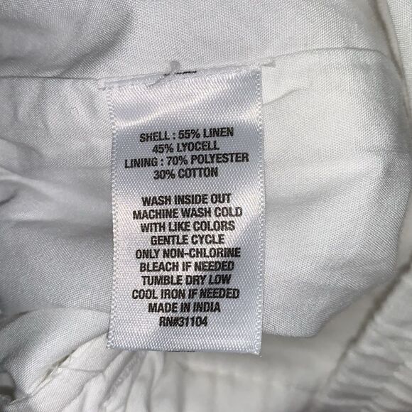 NWT Kim Rogers Linen White Women Shorts Size L - Picture 10 of 12